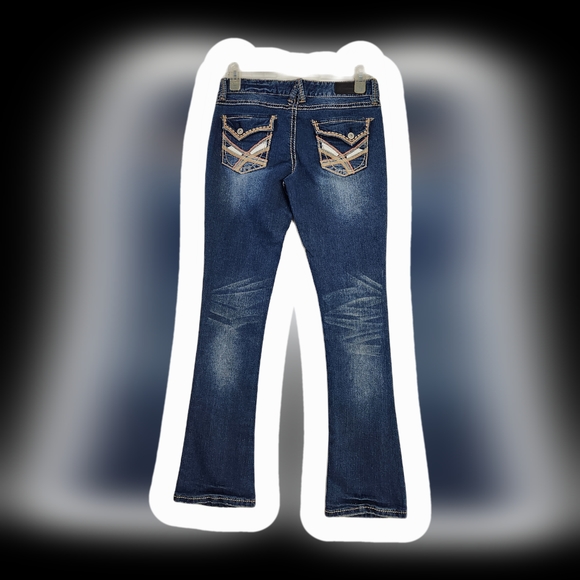 Twenty-one  Embellish black by rue21 7/8r blue jeans Size 7 - Picture 4 of 4